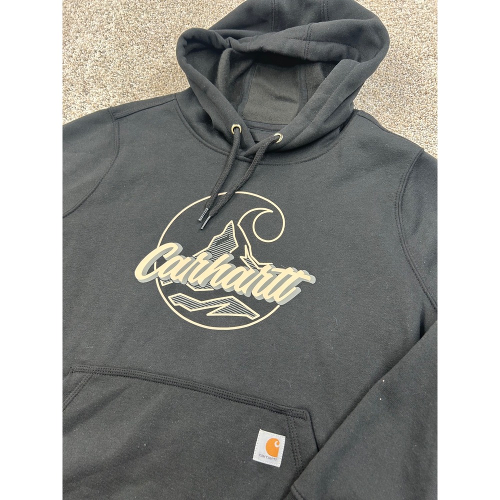 Carhartt XL 16/18 Relaxed Fit Graphic Hooded Sweatshirt Black 105275 BLK #0701